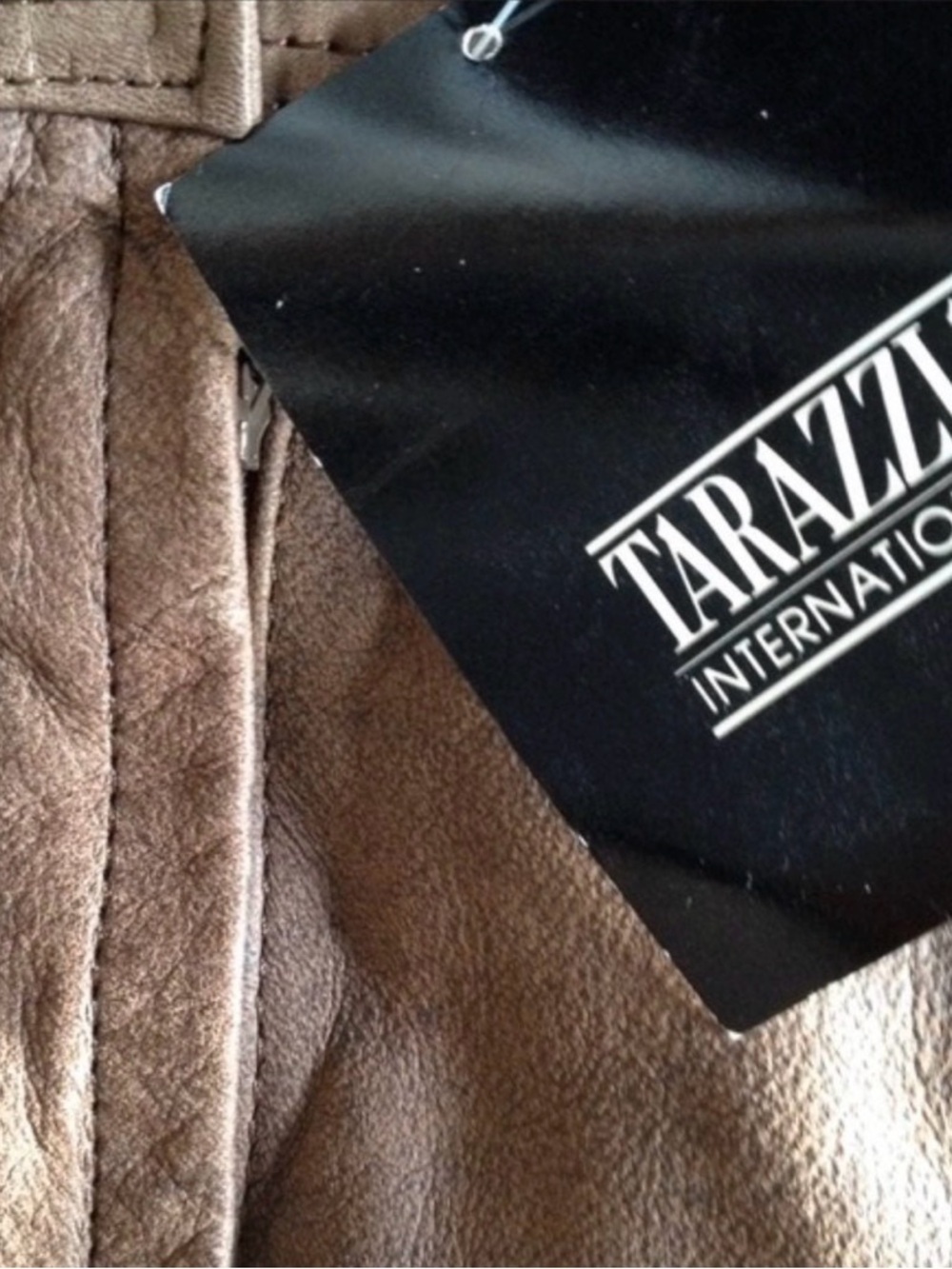 $250-Suede leather-Brown Pencil Skirt - Picture 5 of 12